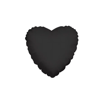 Palloncino Cuore Nero standard shape 18" (45cm) in mylar, 1pz.