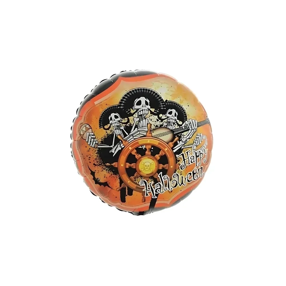 Palloncino Pirati Scheletro Halloween standard shape 18" (45cm) in mylar, 1pz.