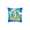 Palloncino quadrato 1st Birthday Boy standard shape 18" (45cm) in mylar, 1pz.