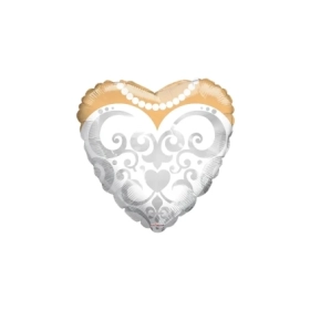 Palloncino Abito Sposa cuore standard shape 18" (45cm) in mylar, 1pz.