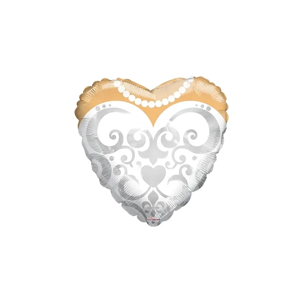 Palloncino Abito Sposa cuore standard shape 18" (45cm) in mylar, 1pz.