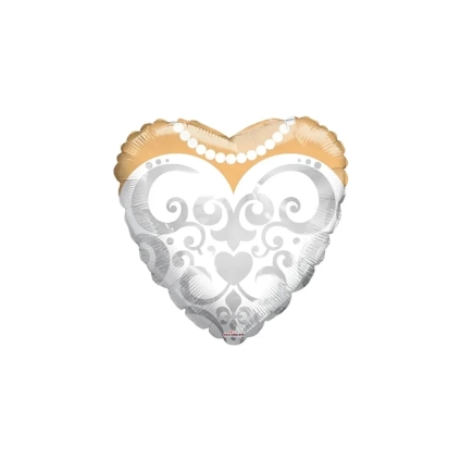 Palloncino Abito Sposa cuore standard shape 18" (45cm) in mylar, 1pz.