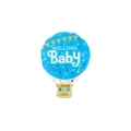 Palloncino Welcome Baby Blu Mongolfiera standard shape 18" (45cm) in mylar, 1pz.