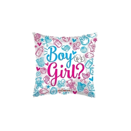 Palloncino Boy or Girl quadrato standard shape 18" (45cm) in mylar, 1pz.