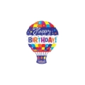 Palloncino Happy Birthday Mongolfiera standard shape 18" (45cm) in mylar, 1pz.