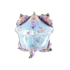 Palloncino 3D Casa dell'amore con fedi super shape 34" (86cm) in mylar, 1pz.