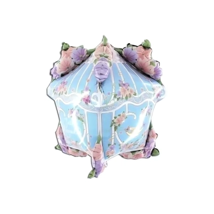 Palloncino 3D Casa dell'amore con fedi super shape 34" (86cm) in mylar, 1pz.