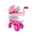 Palloncino Carrozzina Rosa con testo It's a Girl 42" (106cm) in mylar, 1pz.