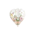 Palloncino cuore 3D con Fedi nuziali, fiori e farfalle super shape 23" (58cm) in mylar, 1pz.