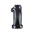Palloncino numero 1 Nero super shape 40" (101cm) in mylar, 1pz.