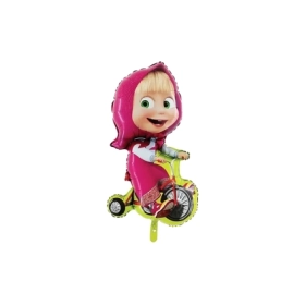 Palloncino Masha in bicicletta super shape 28" (71cm) in mylar, 1pz.