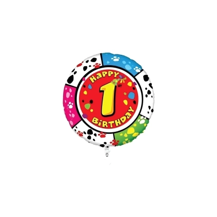 Palloncino numero 1 Animaloons standard shape 21" (53cm) in mylar, 1pz.