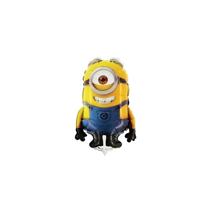 Palloncini Minions Stuart mini shape 14" (35cm) in mylar, 5pz.