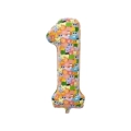 Palloncino numero 1 Animali super shape 40" (101cm) in mylar, 1pz.