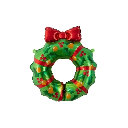 Palloncino Ghirlanda di Natale super shape 26" (66cm) in mylar, 1pz.
