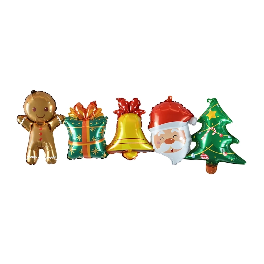 Palloncino Festone Natale con cannuccia nastrini super shape 39" (99cm) in mylar, 1pz.