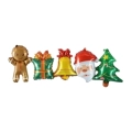 Palloncino Festone Natale con cannuccia nastrini super shape 39" (99cm) in mylar, 1pz.