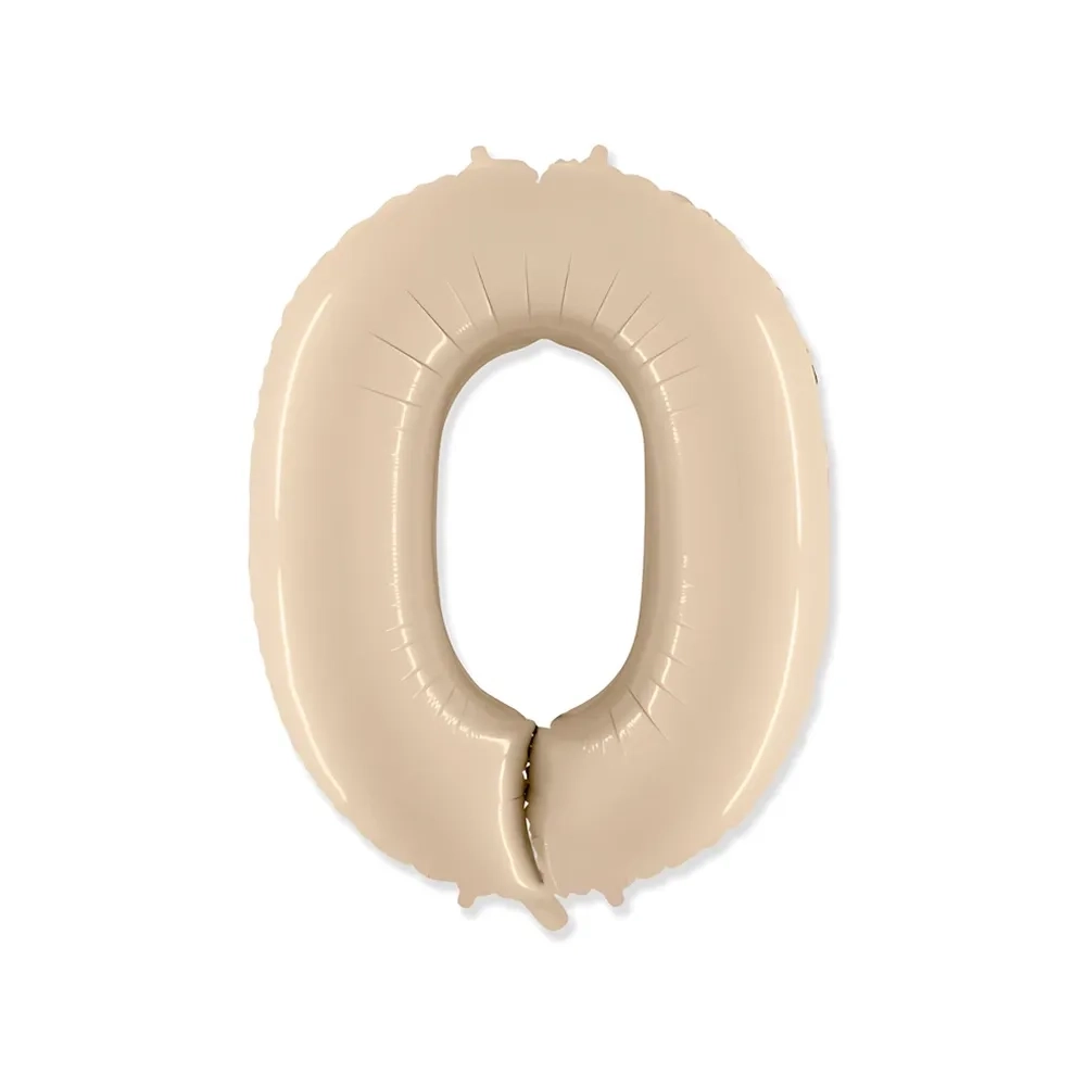 Palloncino numero 0 Crema super shape 40" (101cm) in mylar, 1pz.