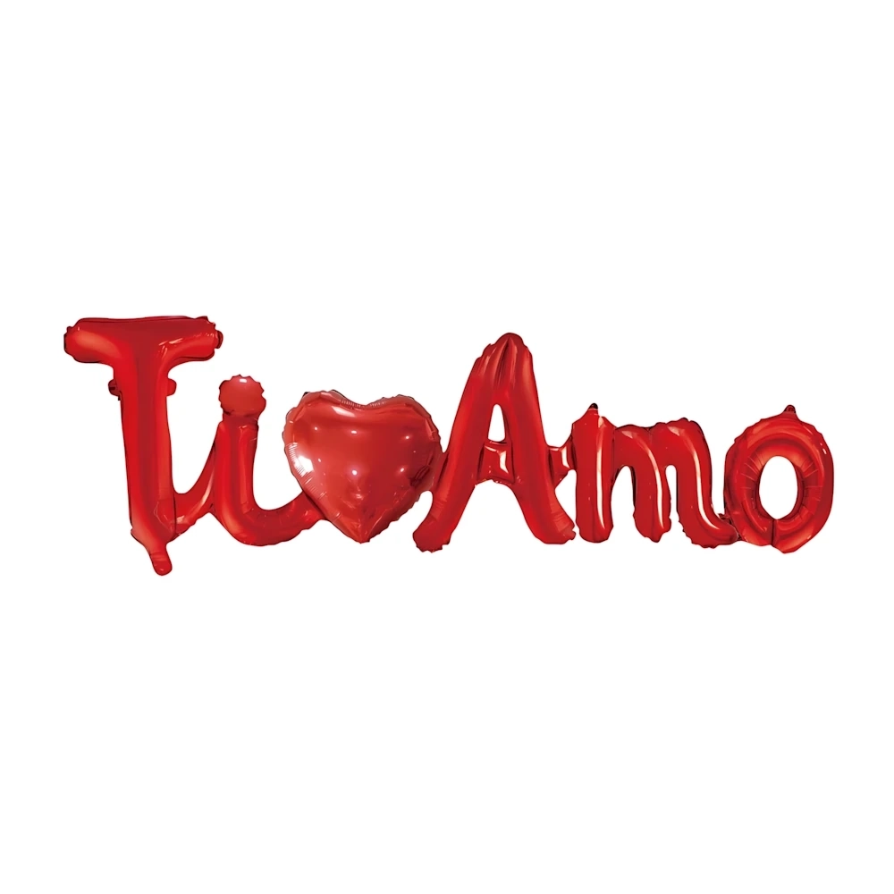 Palloncino Scritta Ti Amo rossa mega shape 45" (114cm) in mylar, 1pz.