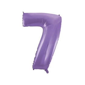 Palloncino numero 7 Satin Velvet lilla super shape 40" (101cm) in mylar, 1pz.