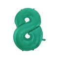 Palloncino numero 8 Satin Velvet Acquamarina super shape 40" (101cm) in mylar, 1pz.