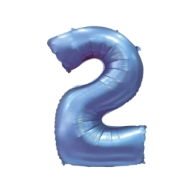 Palloncino numero 2 Satin Velvet Periwinkle super shape 40" (101cm) in mylar, 1pz.