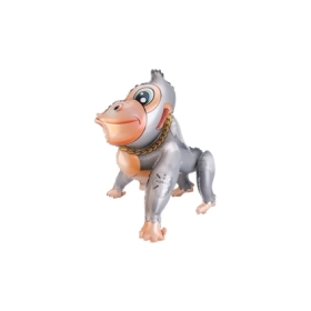 Palloncino 4D Scimmia Orango grigio super shape 23" (58cm) in mylar, 1pz.