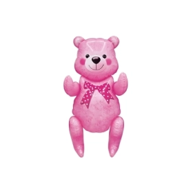 Palloncino 4D Orsacchiotto Rosa super shape 32" (81cm) in mylar, 1pz.