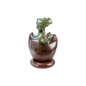 Palloncino 4D Piccolo T-Rex con Uovo super shape 29" (73cm) in mylar, 1pz.