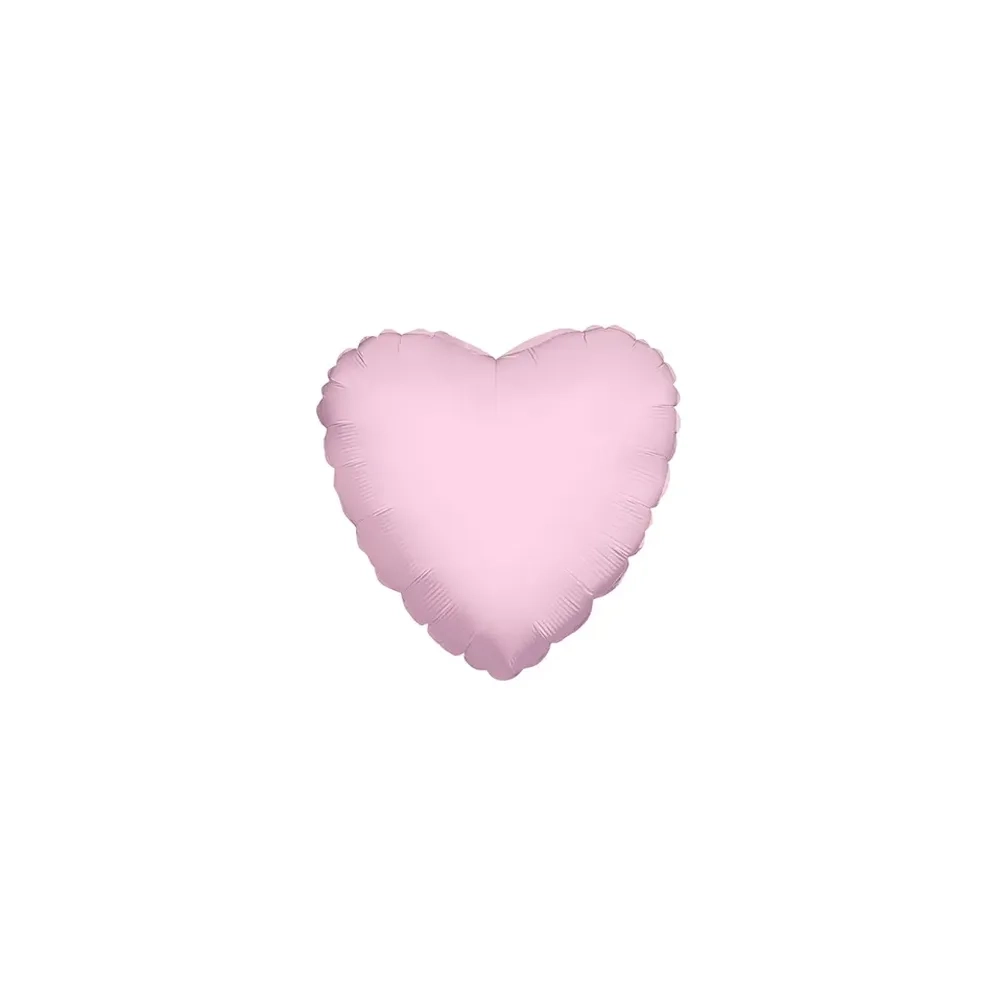 Palloncini Cuore Rosa Chiaro mini shape 9" (22cm) in mylar, 5pz.