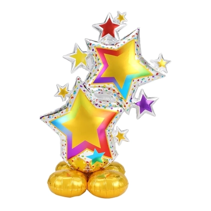 Palloncino Stelle colorate Cluster airloonz 59" (149cm) in mylar, 1pz.
