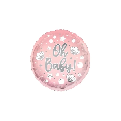 Palloncino Oh Baby! Rosa tondo standard shape 18" (45cm) in mylar, 1pz.