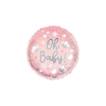 Palloncino Oh Baby! Rosa tondo standard shape 18" (45cm) in mylar, 1pz.