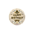 Palloncino Happy Birthday Cowboy tondo standard shape 18" (45cm) in mylar, 1pz.