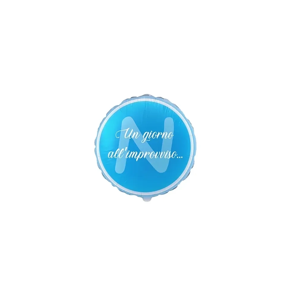Palloncini Giorno all'Improvviso Napoli Tondo mini shape 9" (22cm) in mylar, 5pz.