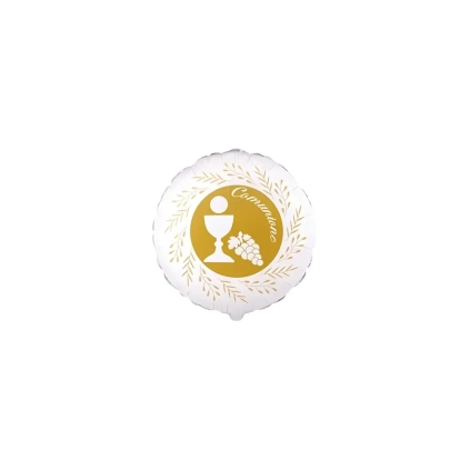 Palloncini Comunione Oro tondo mini shape 9" (22cm) in mylar, 5pz.