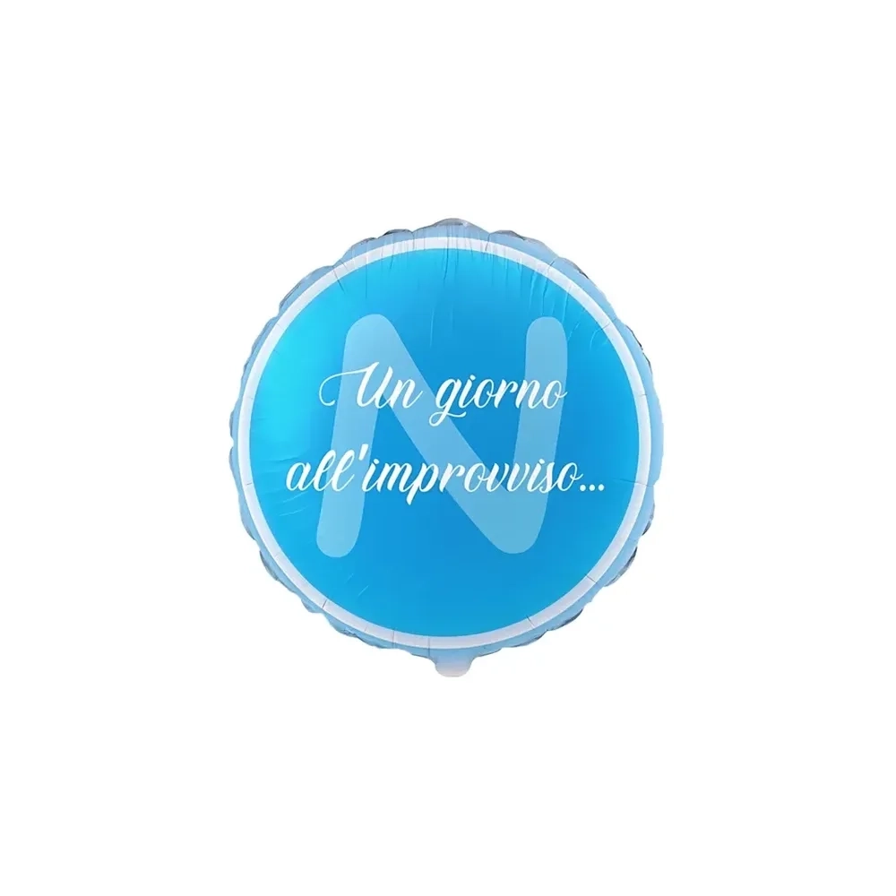 Palloncino Un Giorno all'Improvviso Napoli Tondo standard shape 18" (45cm) in mylar, 1pz.