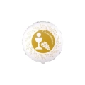 Palloncino Comunione Foglie di Ulivo Oro tondo standard shape 18" (45cm) in mylar, 1pz.