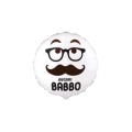 Palloncino Auguri Babbo Bianco tondo standard shape 18" (45cm) in mylar, 1pz.
