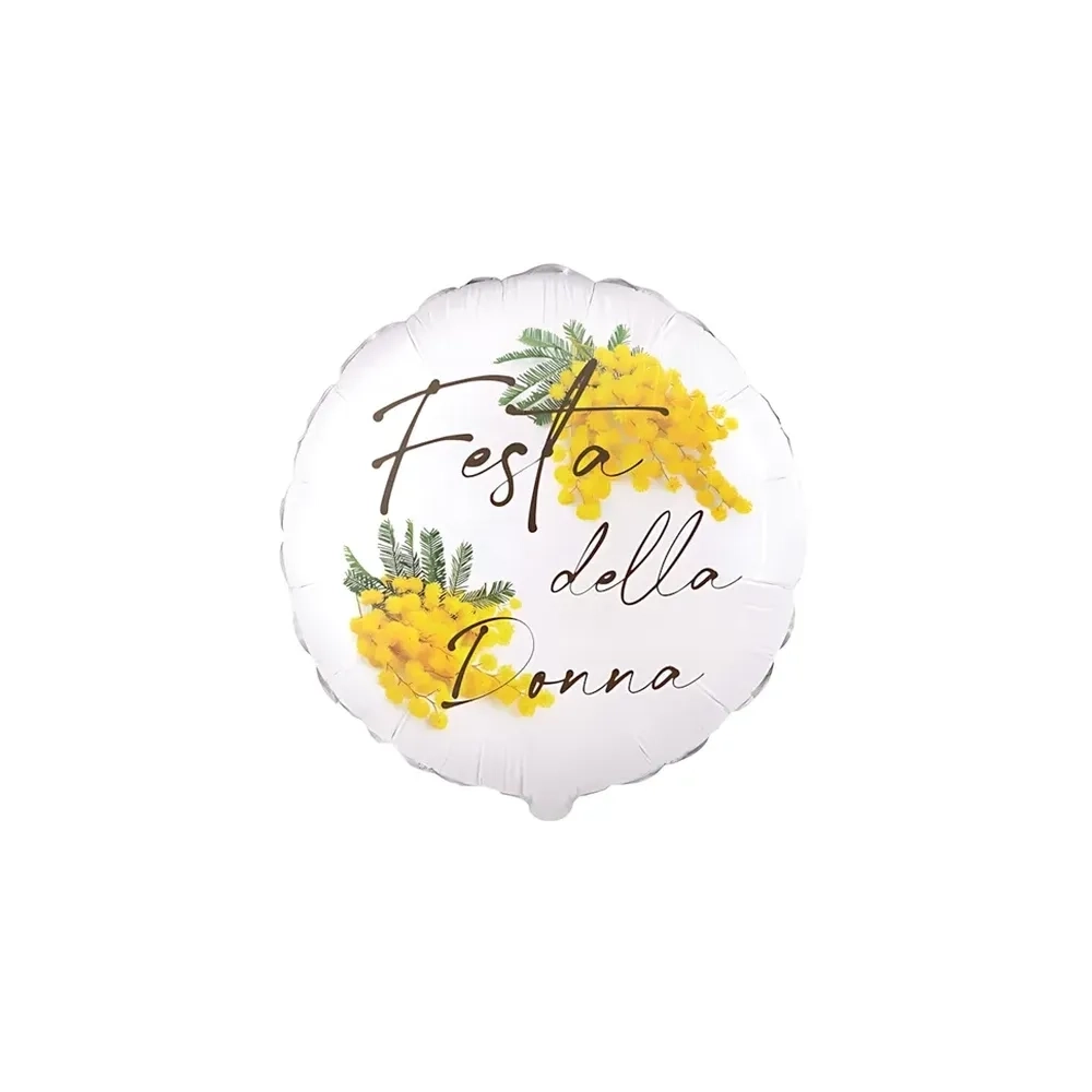 Palloncino Festa della Donna Corsivo Tondo standard shape 18" (45cm) in mylar, 1pz.