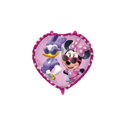Palloncino Minnie e Paperina con pesetto e nastrino standard shape 18" (45cm) in mylar, 1pz.