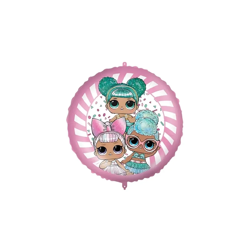 Palloncino Lol Surprise con pesetto e nastrino standard shape 18" (45cm) in mylar, 1pz.