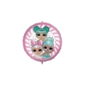 Palloncino Lol Surprise con pesetto e nastrino standard shape 18" (45cm) in mylar, 1pz.