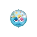 Palloncino Baby Shark e Family con pesetto e nastrino standard shape 18" (45cm) in mylar, 1pz.