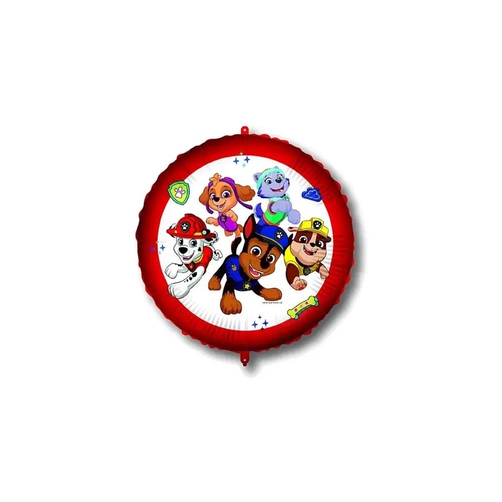Palloncino Paw Patrol e Friends con pesetto e nastrino standard shape 18" (45cm) in mylar, 1pz.