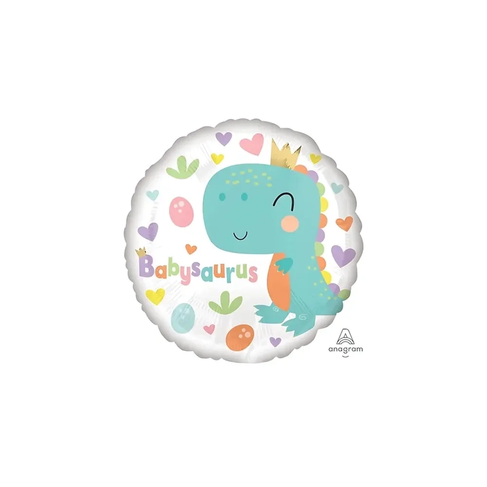 Palloncino Babysaurus tondo standard shape 18" (45cm) in mylar, 1pz.