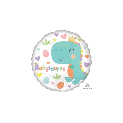 Palloncino Babysaurus tondo standard shape 18" (45cm) in mylar, 1pz.