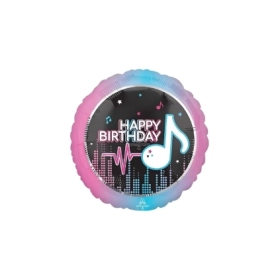 Palloncino Happy Birthday Internet Famous tondo standard shape 18" (45cm) in mylar, 1pz.