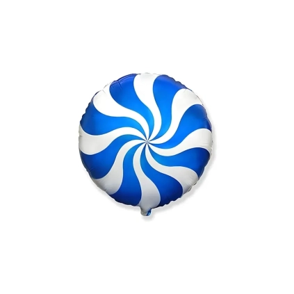 Palloncino Caramella Blu Tondo standard shape 18" (45cm) in mylar, 1pz.