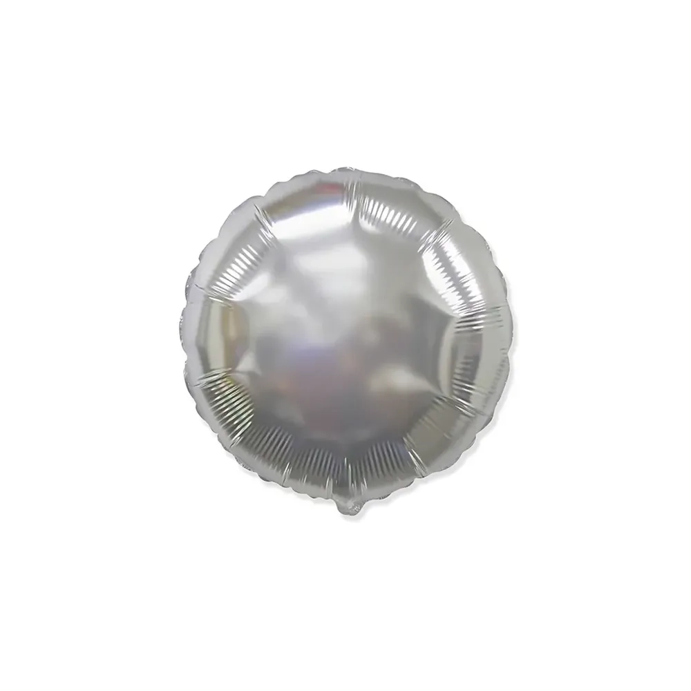 Palloncino Tondo Argento standard shape 18" (45cm) in mylar, 1pz.